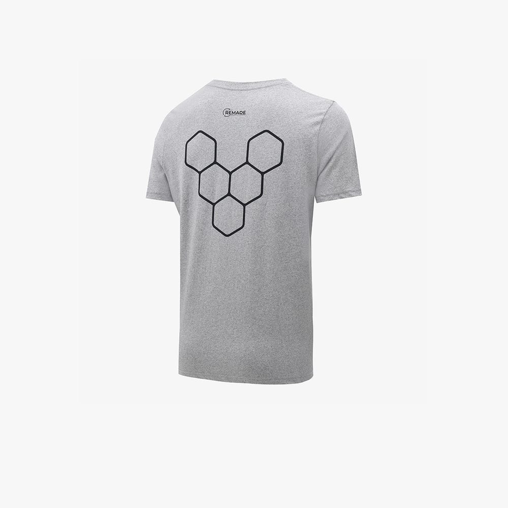 Camiseta Vivobarefoot Rapanui Naturally Coloured Masculino Cinzentas | Portugal-92078