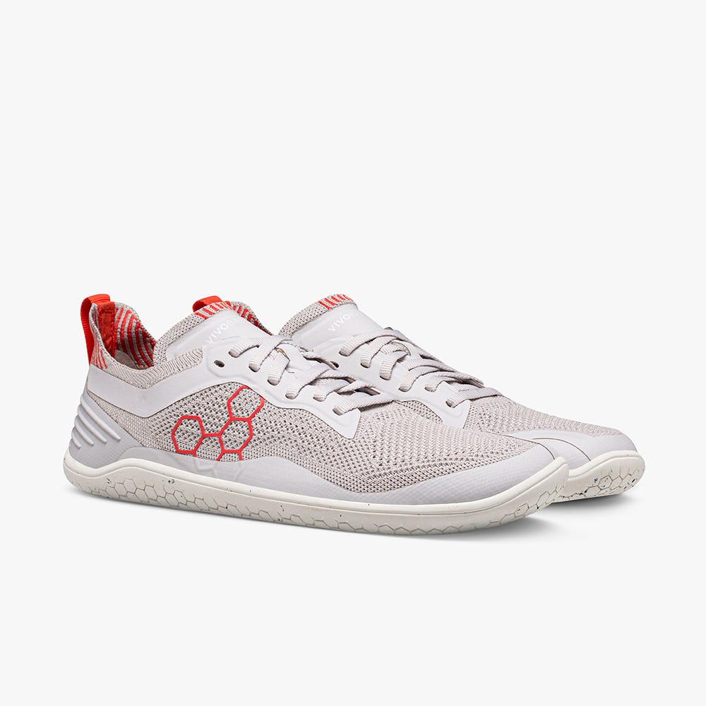 Sapatilhas Running Vivobarefoot Geo Racer Knit Feminino Cinzentas | Portugal-41798