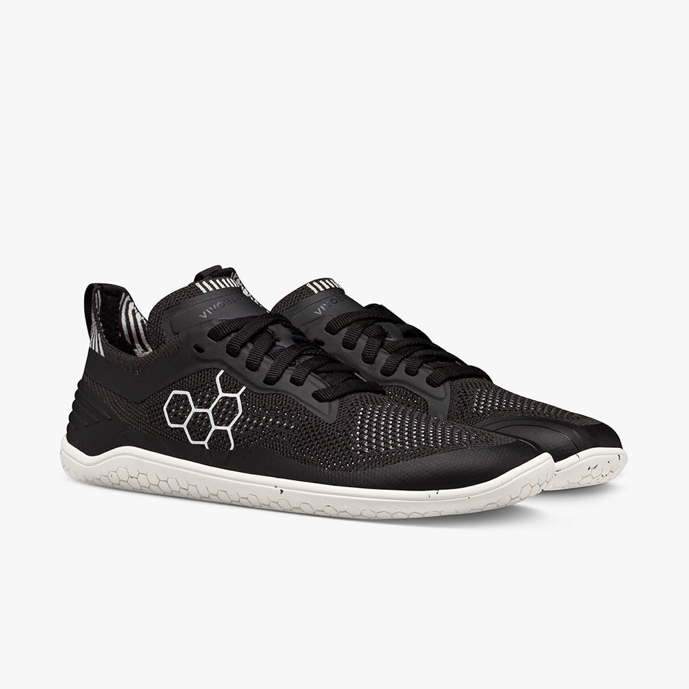 Sapatilhas Running Vivobarefoot Geo Racer Knit Feminino Obsidiana | Portugal-89463