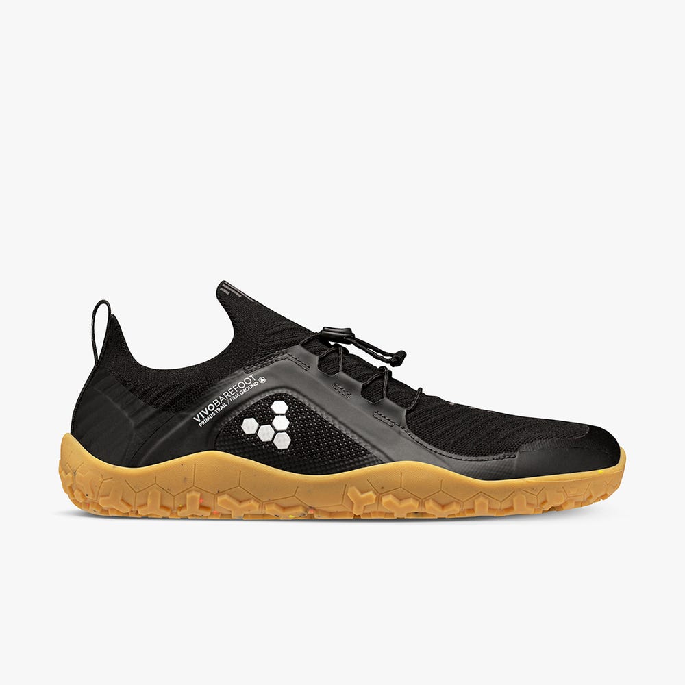 Sapatilhas Trail Running Vivobarefoot Primus Trilha Knit FG Masculino Obsidiana | Portugal-19485