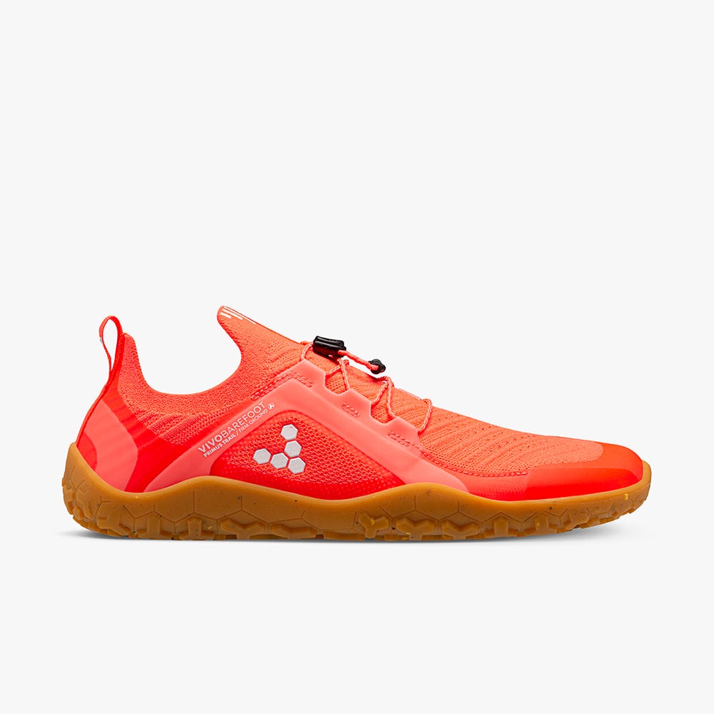 Sapatilhas Trail Running Vivobarefoot Primus Trilha Knit FG Masculino Laranja | Portugal-38714