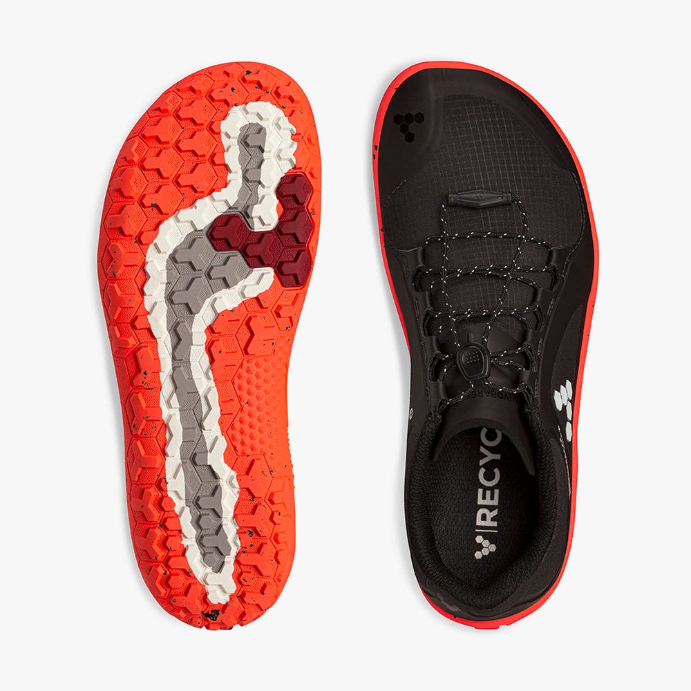 Sapatilhas Trail Running Vivobarefoot Primus Trilha II All Weather FG Feminino Obsidiana Laranja | Portugal-83015