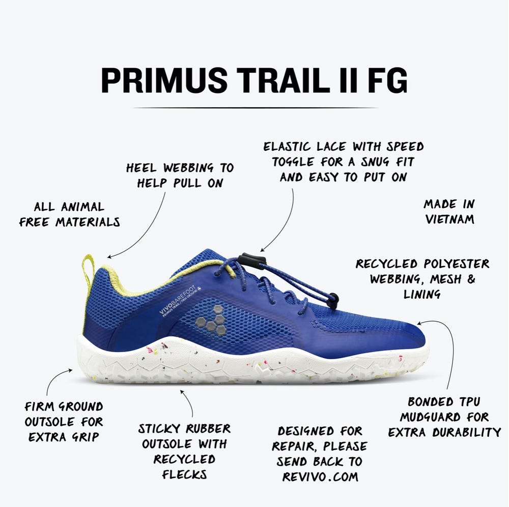 Sapatilhas Trail Running Vivobarefoot Primus Trilha II FG Criança Azuis | Portugal-89046