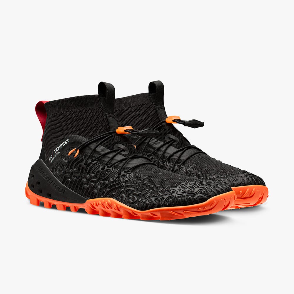 Sapatilhas Trail Vivobarefoot Esc Tempest Masculino Obsidiana Laranja | Portugal-17983