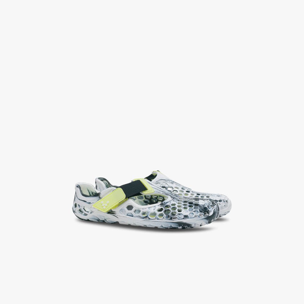 Sapatos Agua Vivobarefoot Ultra Bloom Preschool Criança Obsidiana Branco | Portugal-85294