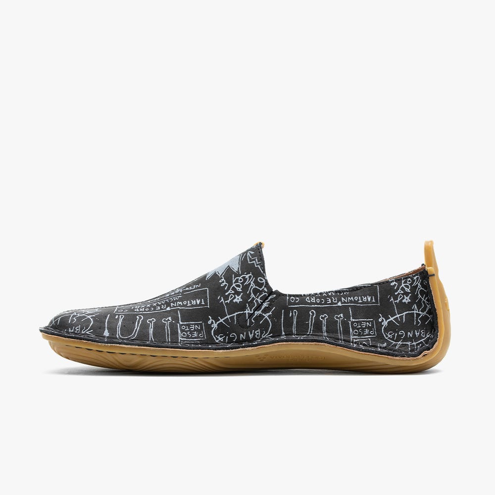 Slip On Vivobarefoot Ababa Basquiat Feminino Obsidiana | Portugal-10349