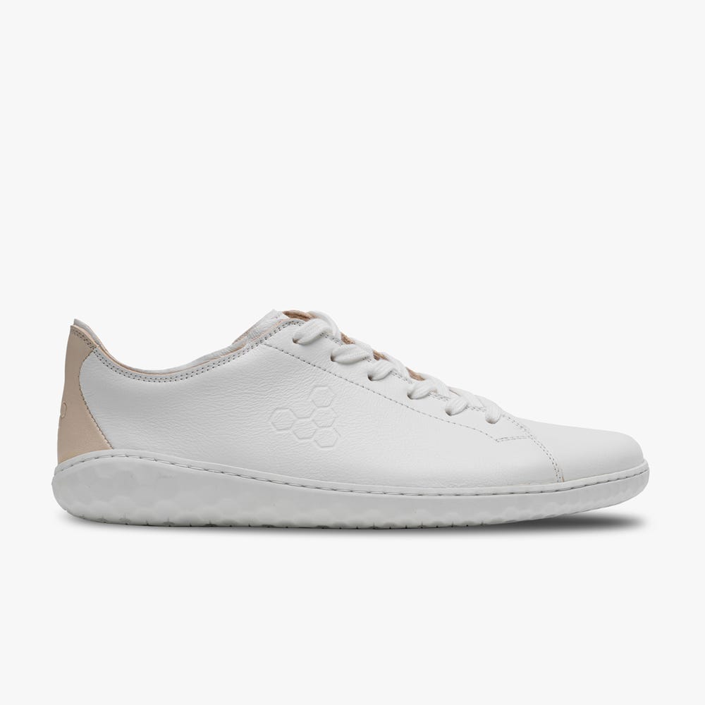 Tenis Vivobarefoot Geo Court III Feminino Branco Rosa | Portugal-81492