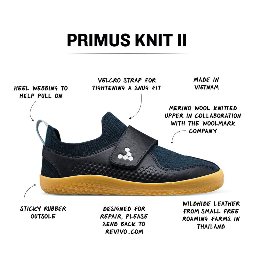 Tenis Vivobarefoot Primus Knit II Criança Azul Marinho | Portugal-42095